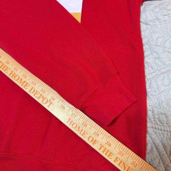 Go Taylor’s Boyfriend Red Front Back Graphic Sweatshirt Size Medium Pullover - Picture 5 of 5